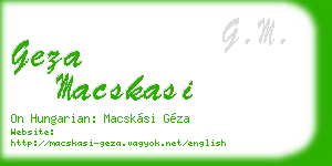 geza macskasi business card