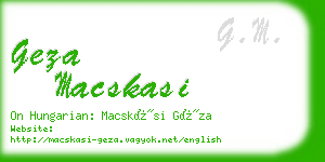 geza macskasi business card